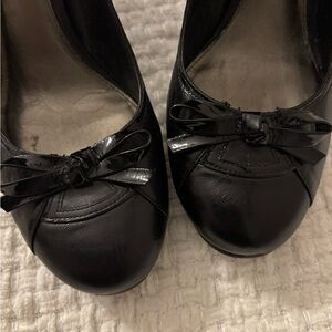ANTONIO MELANI Black Patent Bow Heels